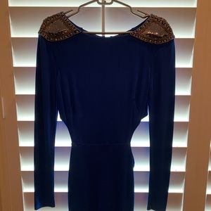 Bebe royal blue cut out cocktail dress
